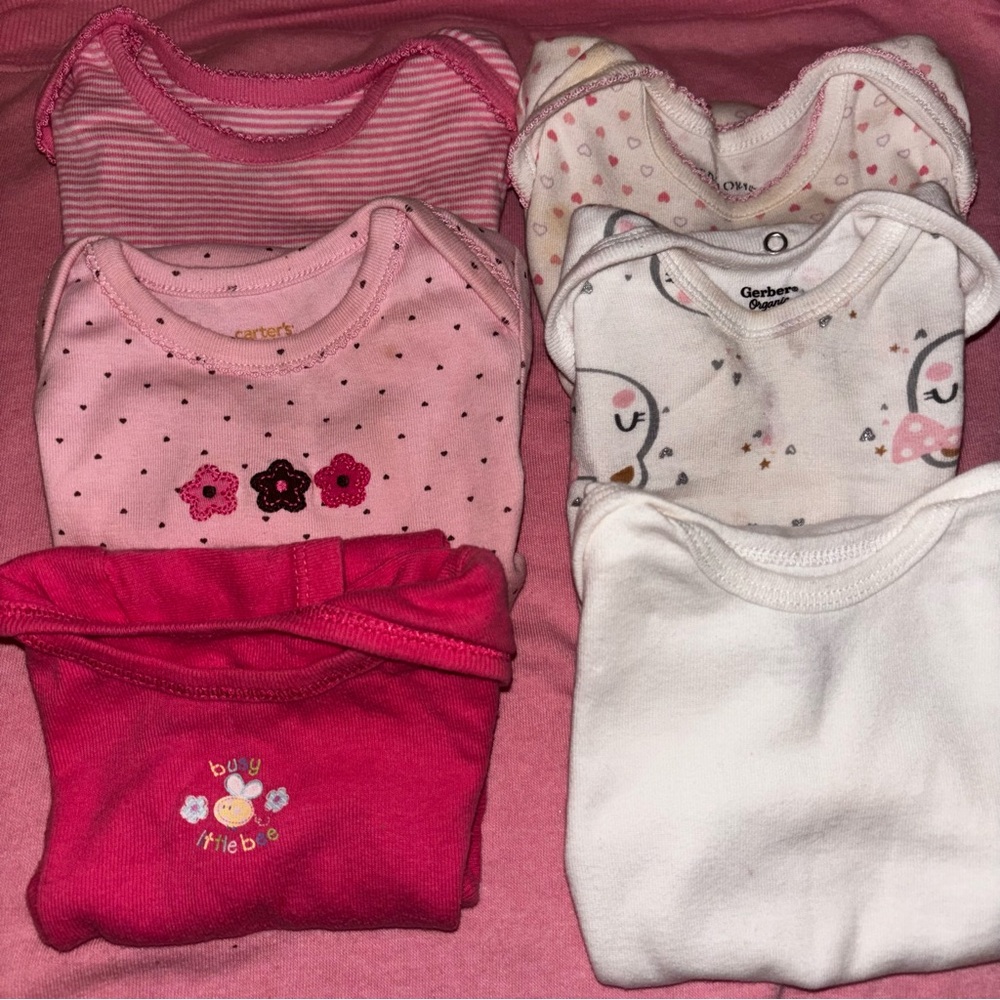Baby Onesies Set in Pink and White